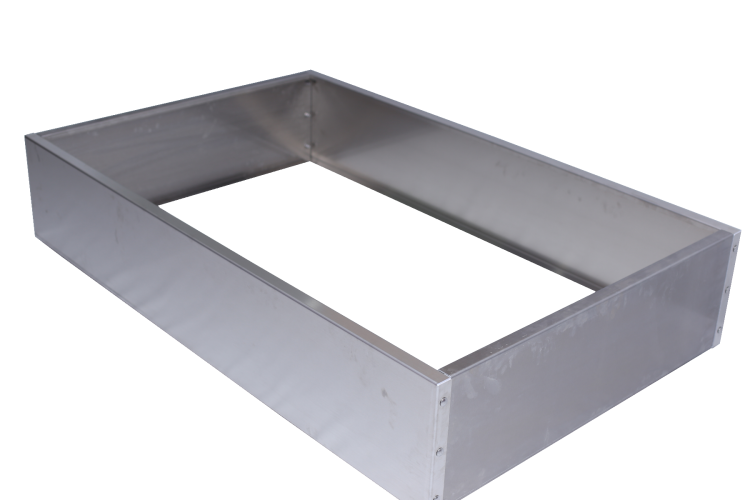 Bac rectangulaire en alu - Grand modèle - H. 520