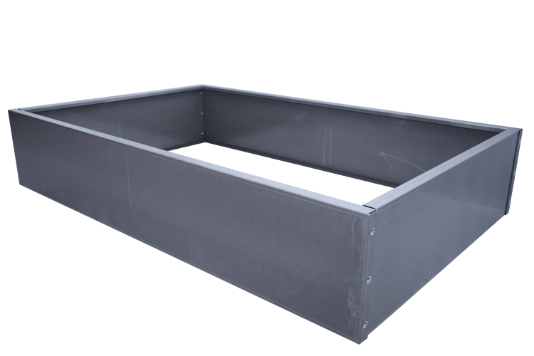 Bac rectangulaire en acier - Grand modèle  - H. 370