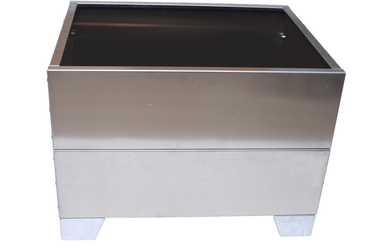 Jardinière rectangulaire  avec 2 pieds fermés - H. 825 mm 